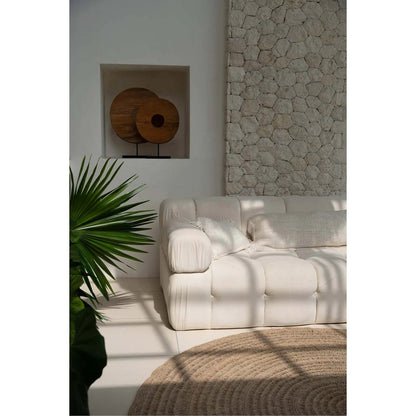 Hand-dyed cotton cushion cover, 40×40 cm - cream