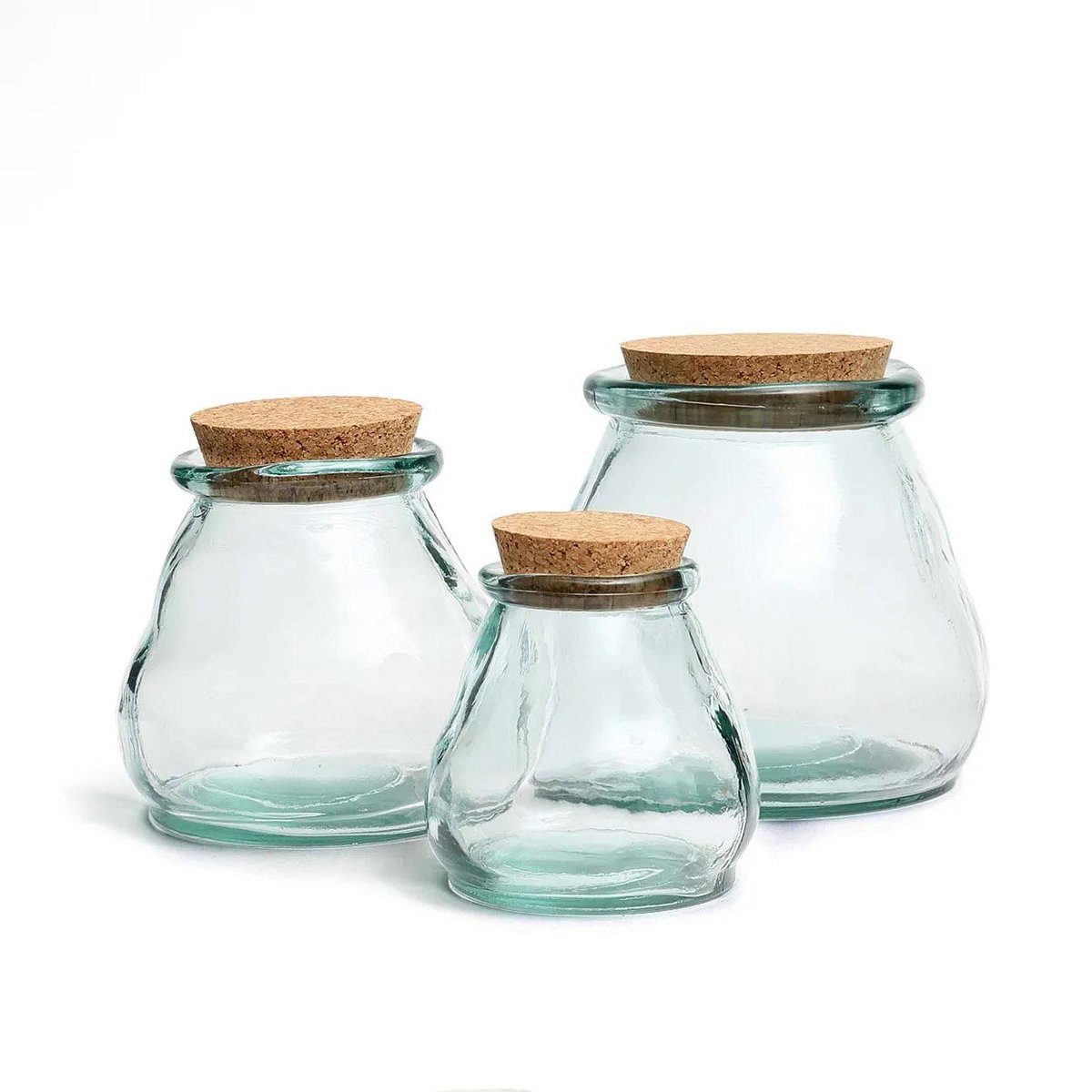 Glasgefäß 15×15 cm – blau, schlicht, hergestellt in Spanien
