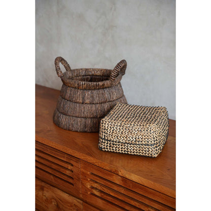 Bamboo square basket 28 × 17 cm - natural, large
