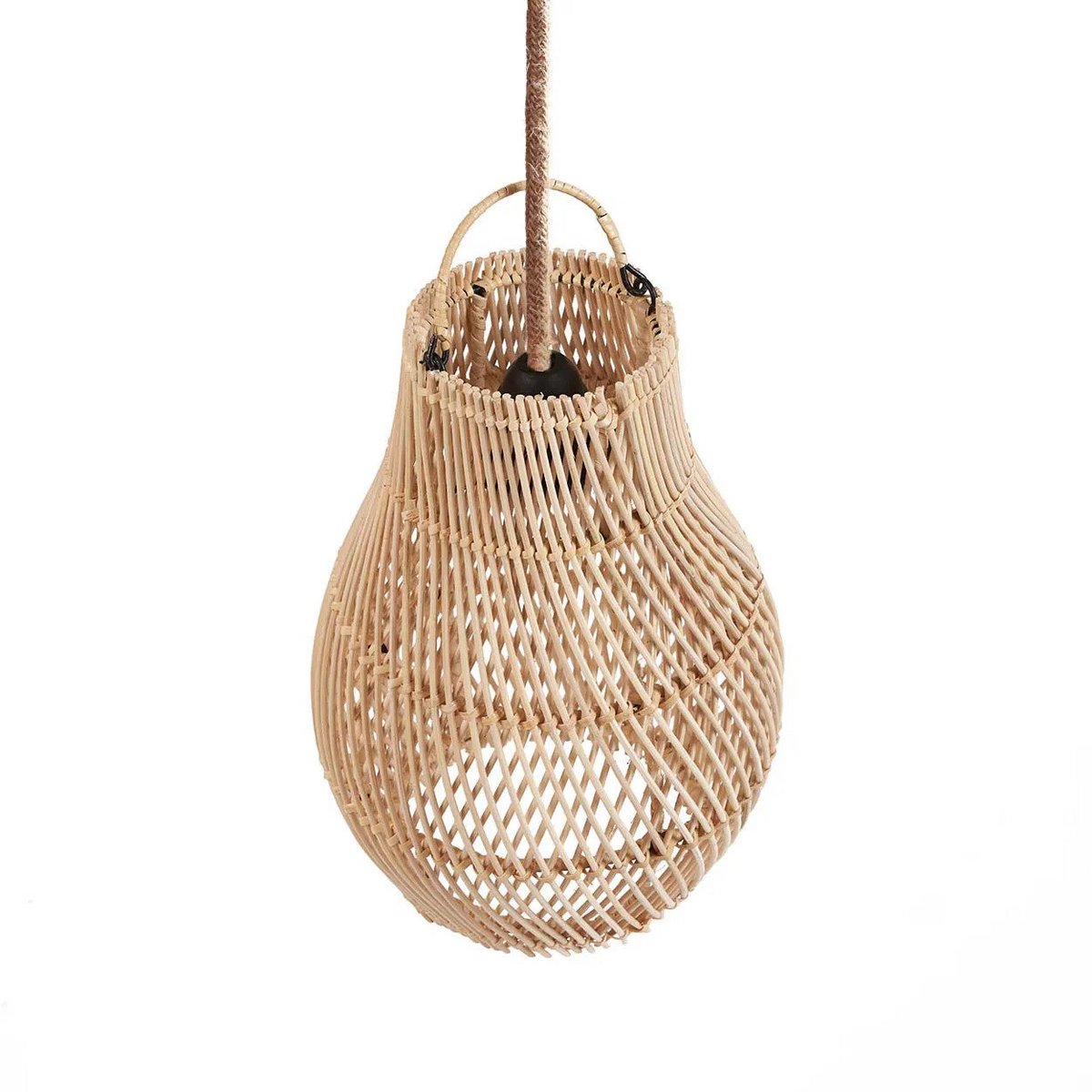 Rattan-Hängeleuchte, Birnenform - Klein