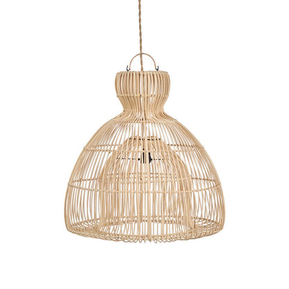 Rattan pendellampe 50 cm – håndvævet i Indonesien