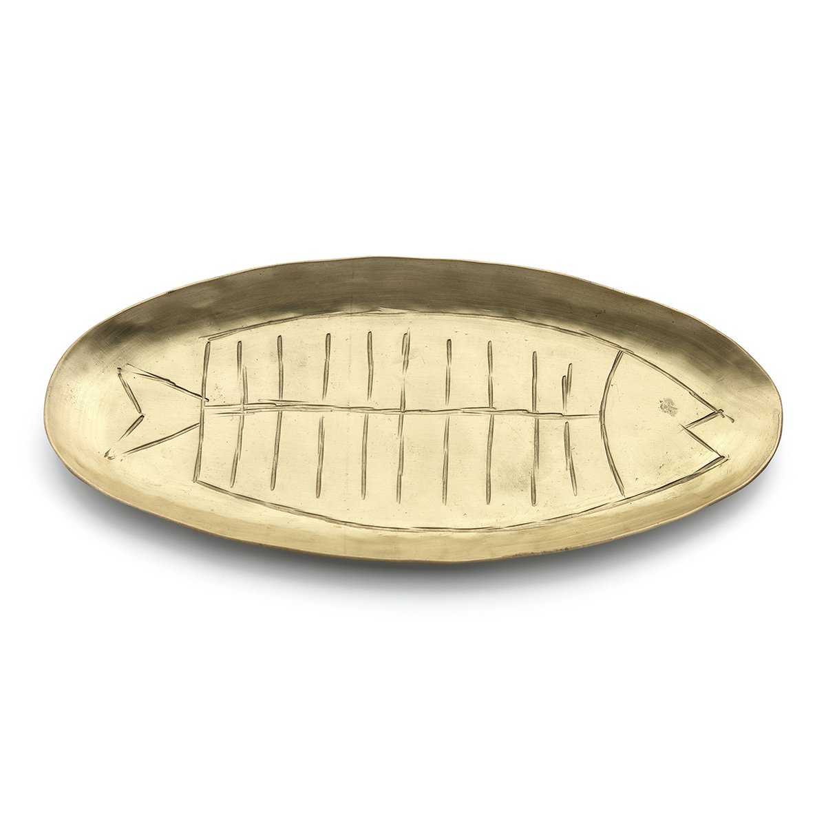 Brass tray, large - fish form