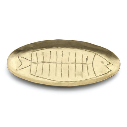 Brass tray, large - fish form