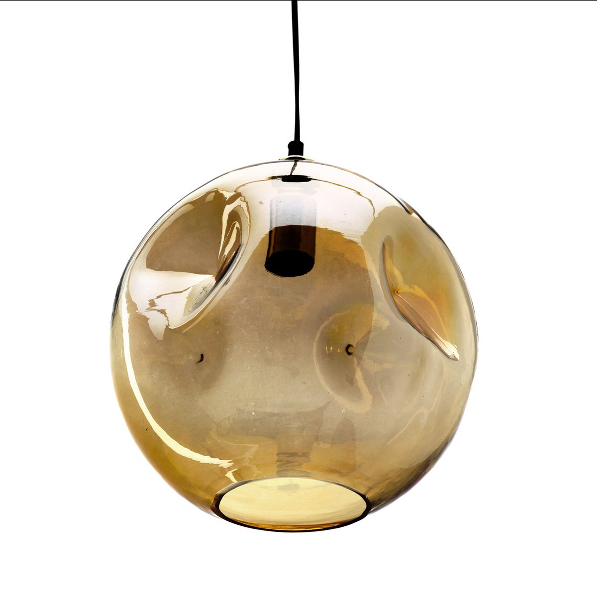 Vedhæng af genbrugsglas - lys guld