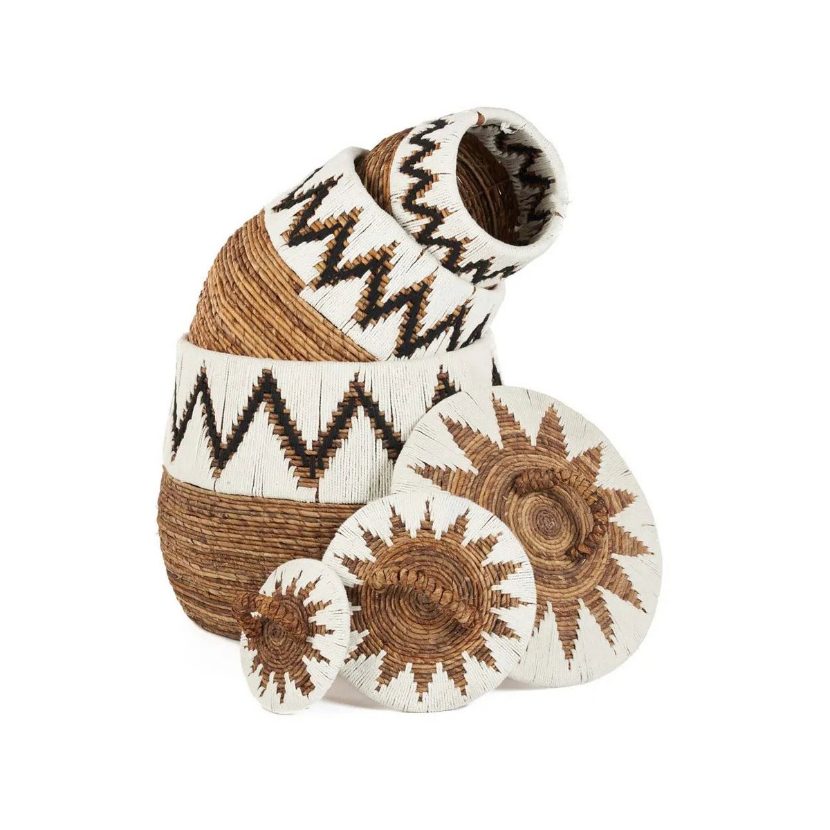 Palm leaf storage basket 44 × 47 cm - natural white