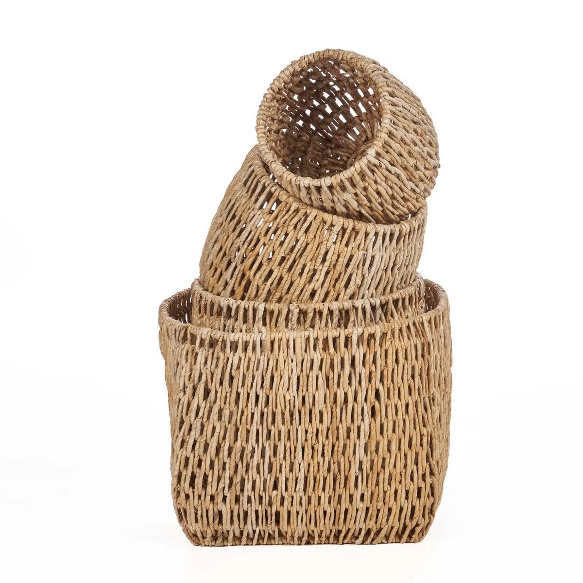 Palm leaf storage basket 45 × 43 cm - natural, cylinder