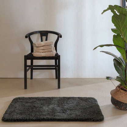 Badekåbemåtte i akryl, mørkegråmeleret 60×100 cm