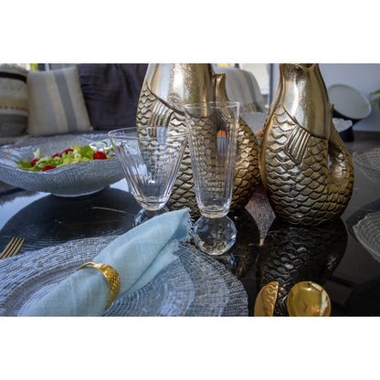 Champagneglas med diamantfod, sæt med 4