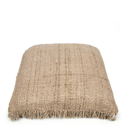 Hand-dyed cotton cushion cover 60×60 cm – plain beige