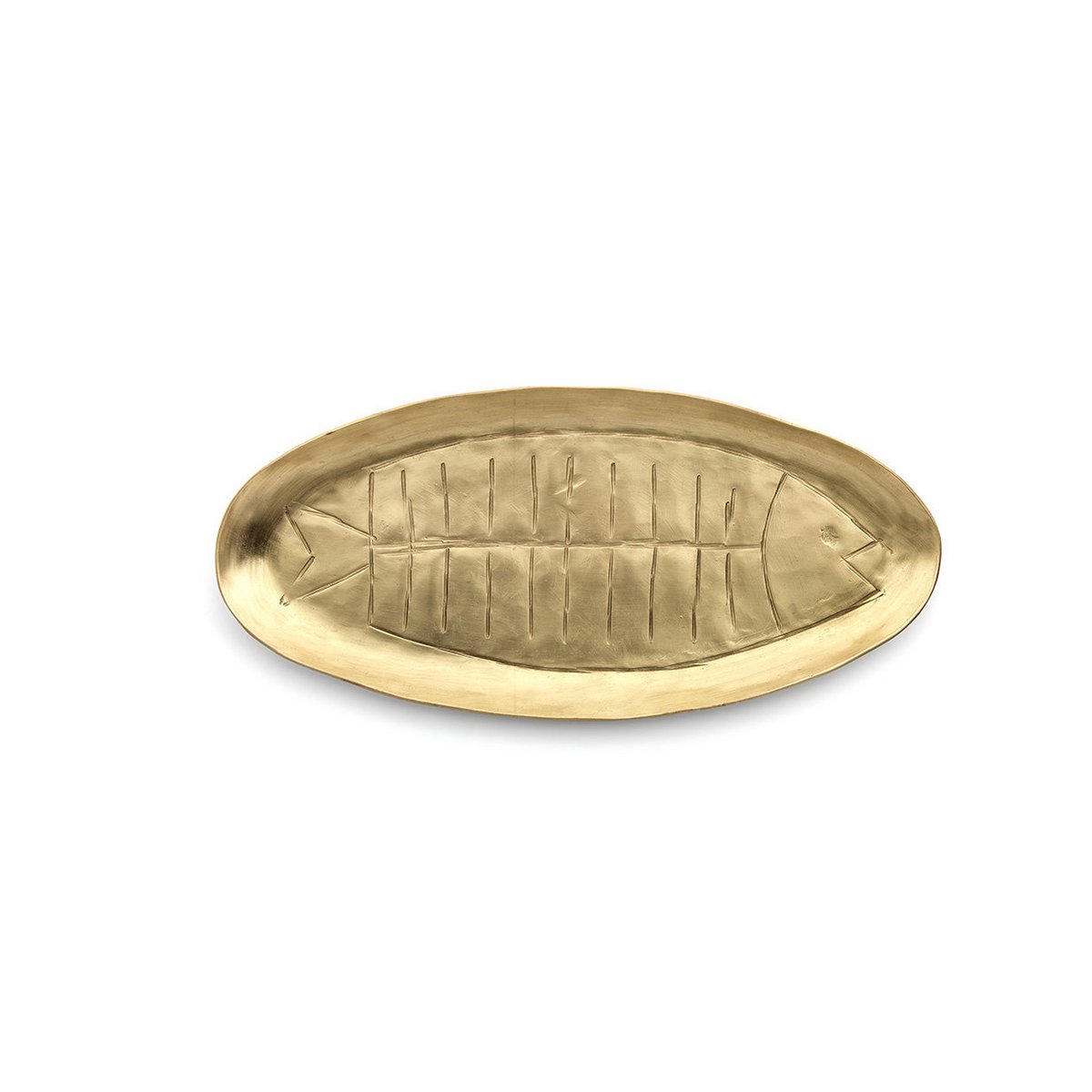Brass tray, large - fish form