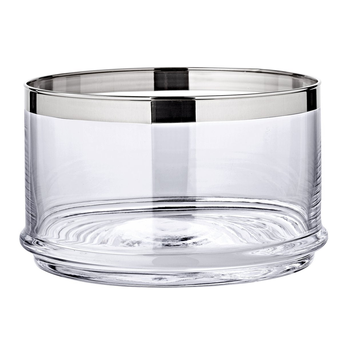 Hand-blown glass serving jar Vigo, 18cm - platinum rim