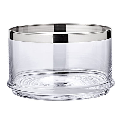 Hand-blown glass serving jar Vigo, 18cm - platinum rim