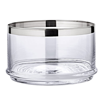 Hand-blown glass serving jar Vigo, 18cm - platinum rim