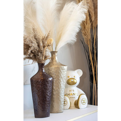 Aluminium vase sand 20×10×50 cm - tall sculptural form