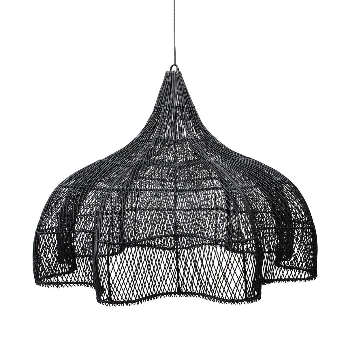 Rattan pendant shade black XL - 110 cm
