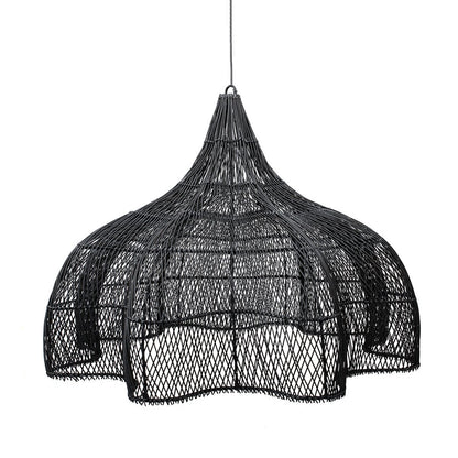 Rattan pendant shade black XL - 110 cm