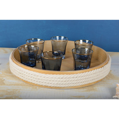 Round wood tray 45 cm - with carry rope
