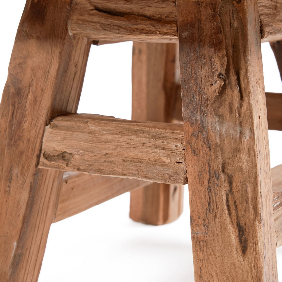 Small wood stool 29×21 cm - natural, Indonesia
