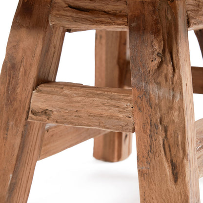 Small wood stool 29×21 cm - natural, Indonesia