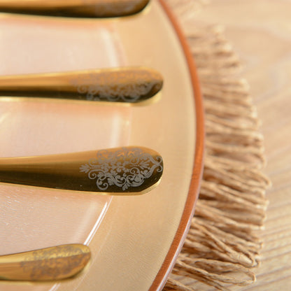 Gold-plated cutlery set, arabesque, 24 pieces