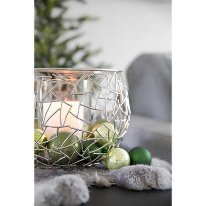 Stainless steel lantern Milano, 27 cm - nickel-plated