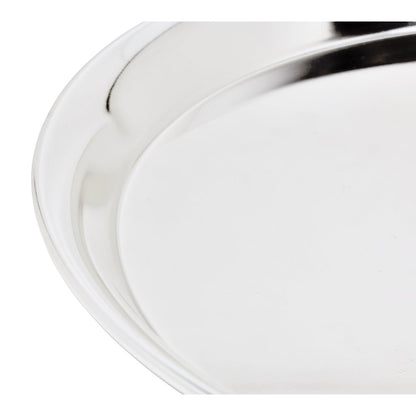 Serviertablett Marlene, polierter Stahl, rund – 34 cm