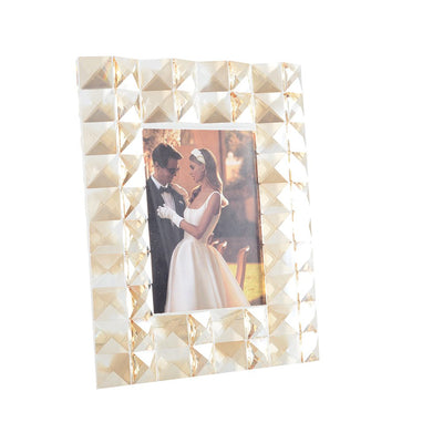 Amber crystal frame 23×28 cm - golden finish