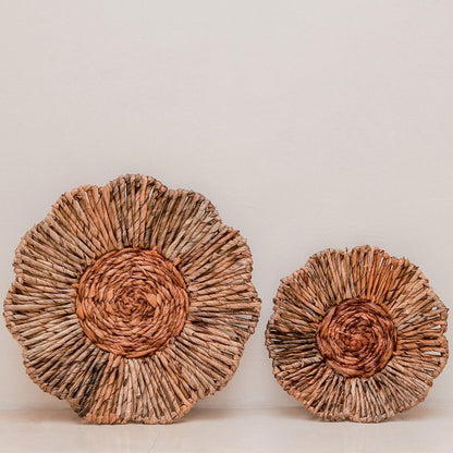 Banana fibre wall basket Melaya M – flower shape