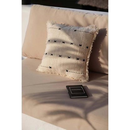 Cotton cushion cover 50×50 cm – natural and black, Indonesia