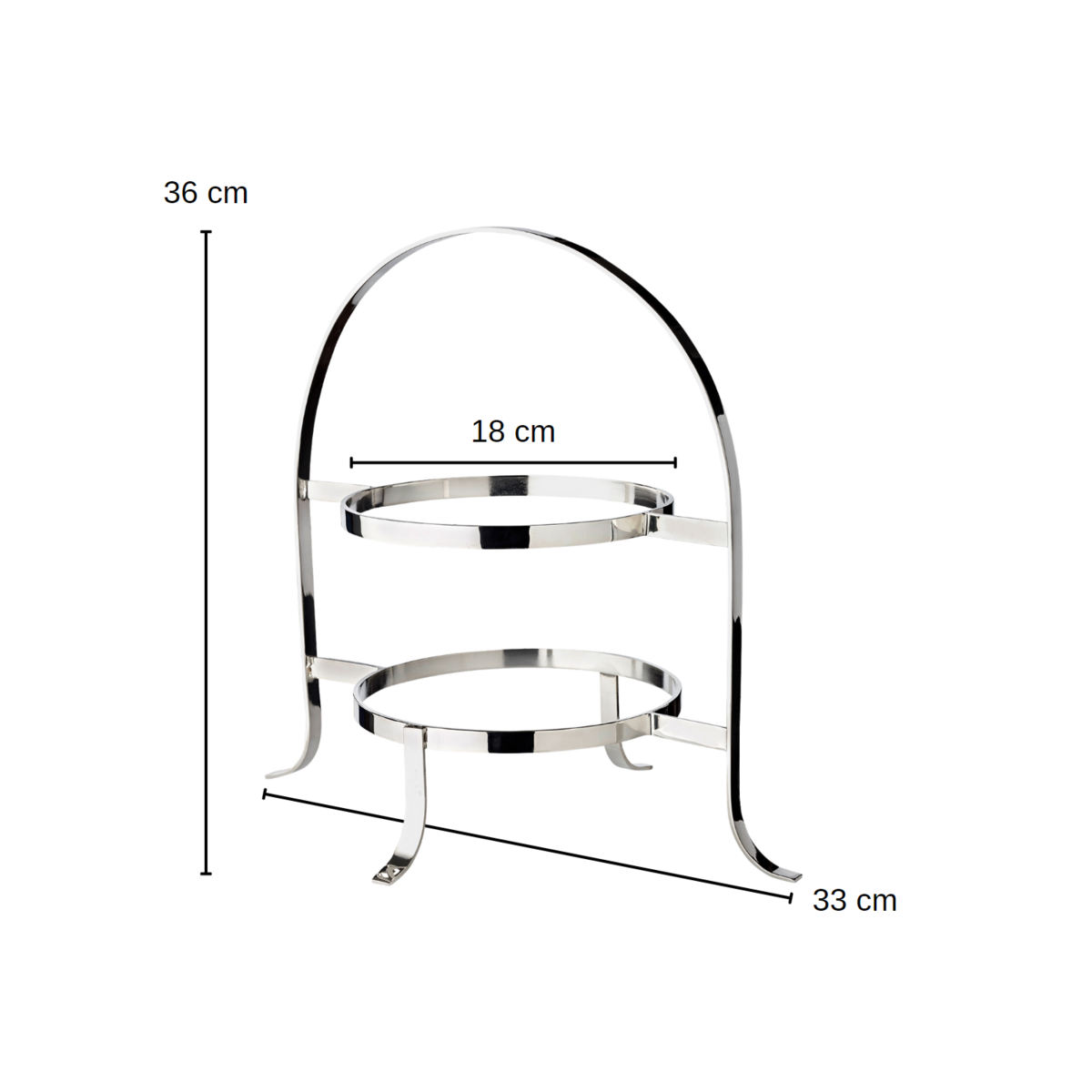 Etager Sina 33 cm, forsølvet