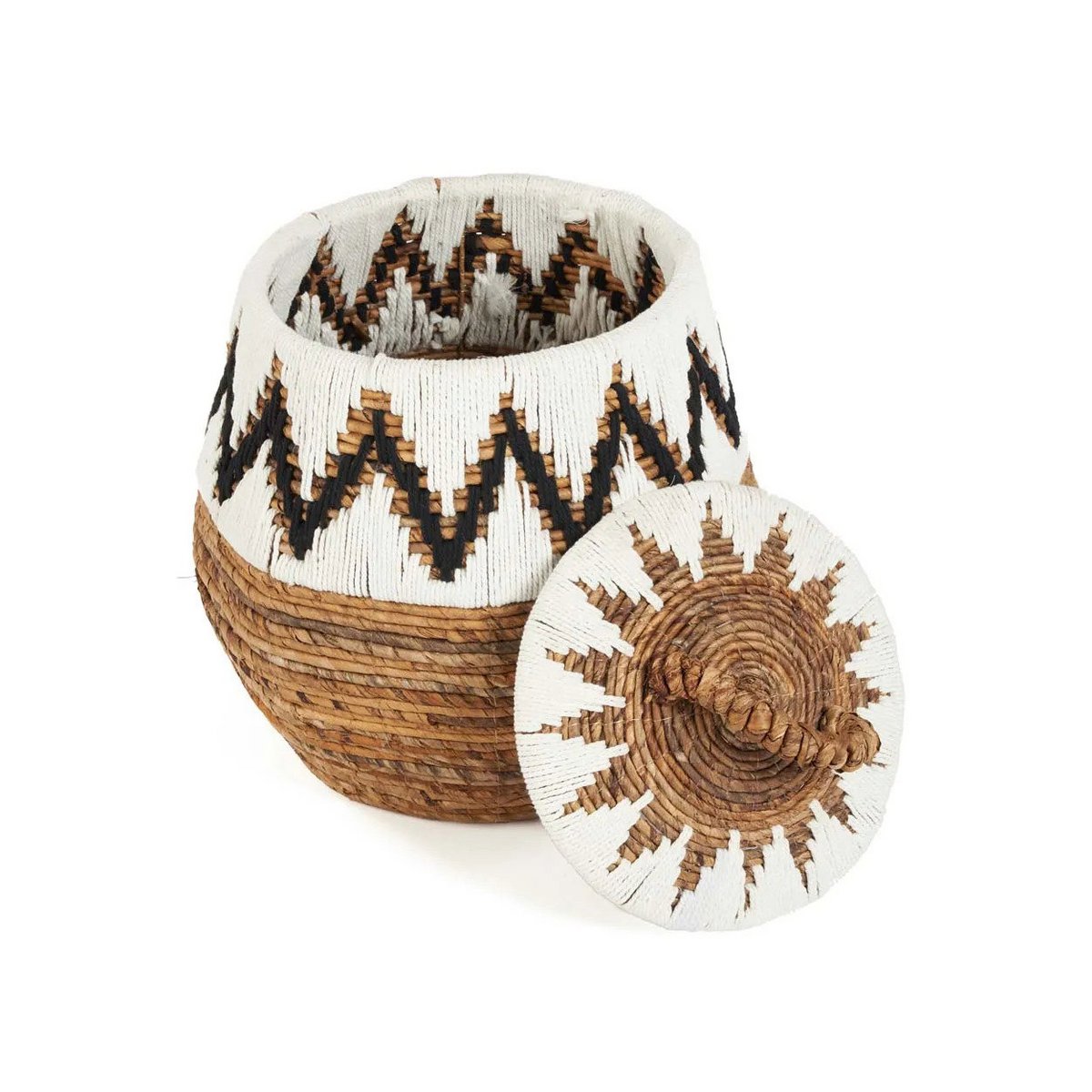 Palm leaf storage basket 44 × 47 cm - natural white