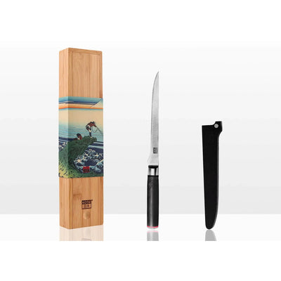 440C steel flexible fillet knife 200 mm - with bamboo saya