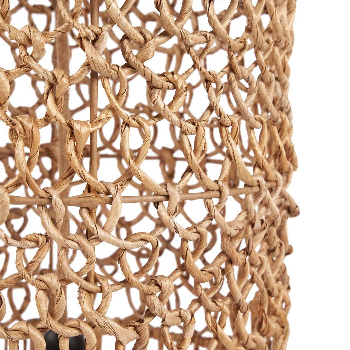 Palmblad pendellampe 32×67 cm - åbent vævet, håndlavet