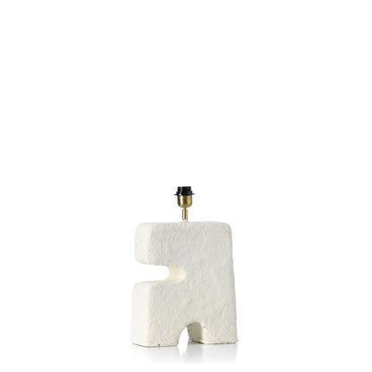 Papier-mâché table lamp, white, medium - handmade
