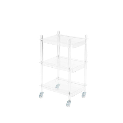 Acrylic rolling cart - 40.5 x 30.5 x 60.5 cm