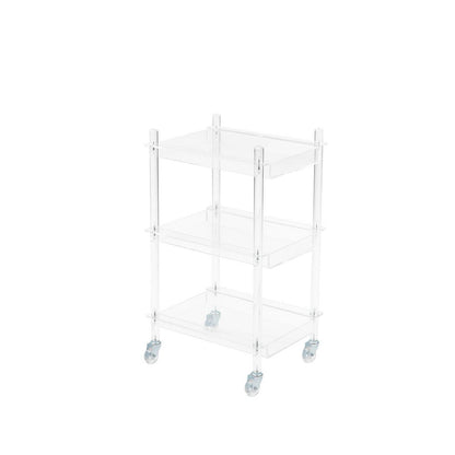 Acrylic rolling cart - 40.5 x 30.5 x 60.5 cm