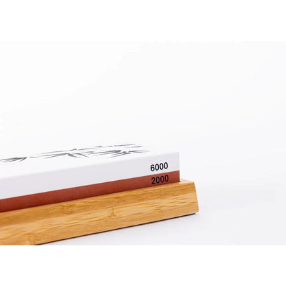 Whetstone 2000/6000 grit with bamboo base and angle guide