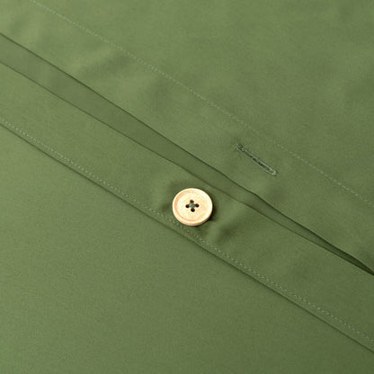 Bamboo duvet cover, 200×220 cm, Deep Moss – button closure