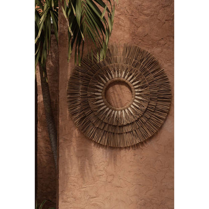 Mengdong grass wall circle, natural white - 75 cm
