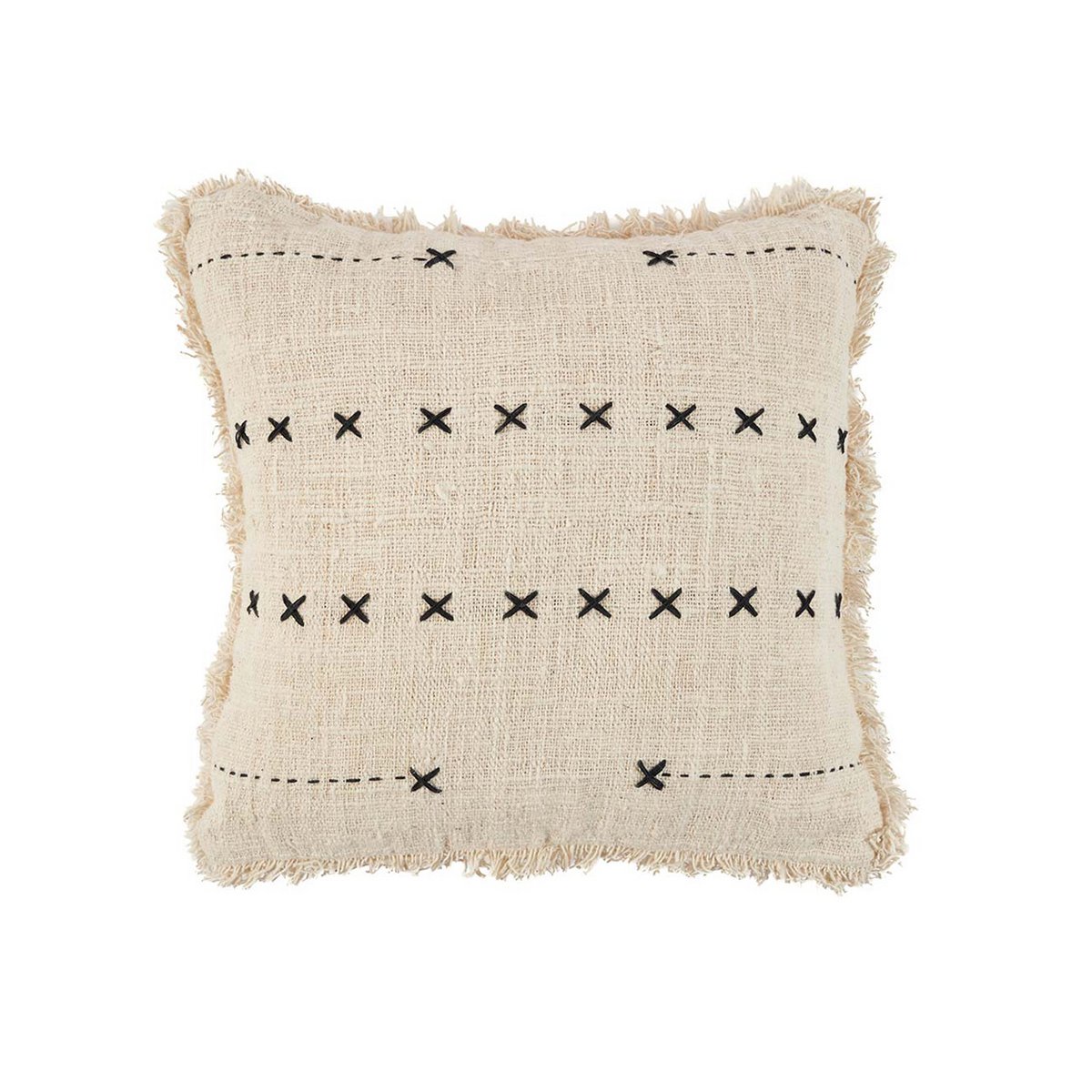 Cotton cushion cover 50×50 cm – natural and black, Indonesia