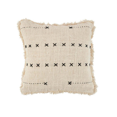 Cotton cushion cover 50×50 cm – natural and black, Indonesia