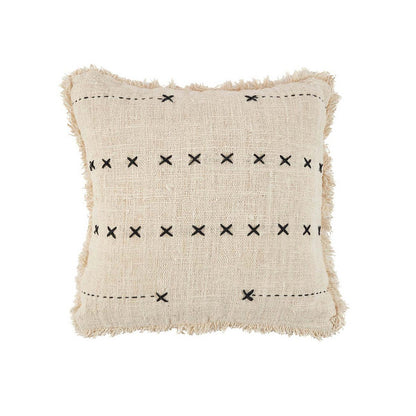Cotton cushion cover 50×50 cm – natural and black, Indonesia