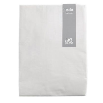 Cotton percale fitted sheet, light grey - 200cm