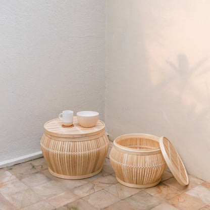 Bamboo side table Batavia M – ø45 × 32 cm, Indonesia
