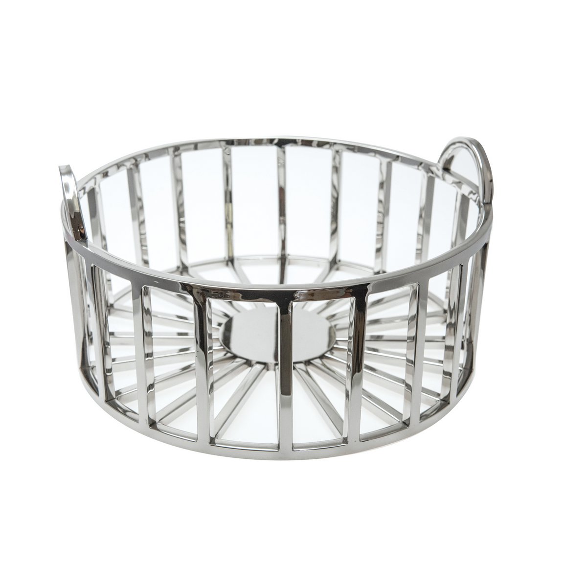 Stainless steel fruit bowl 35 cm - silver
