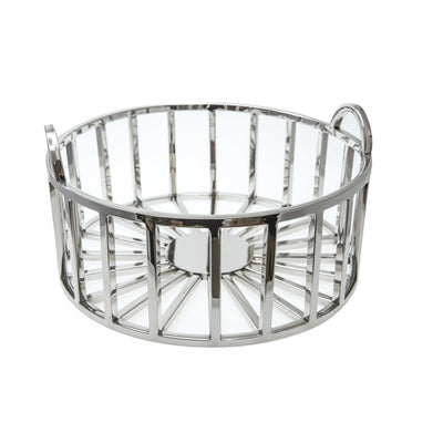 Stainless steel fruit bowl 35 cm - silver