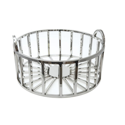 Stainless steel fruit bowl 35 cm - silver