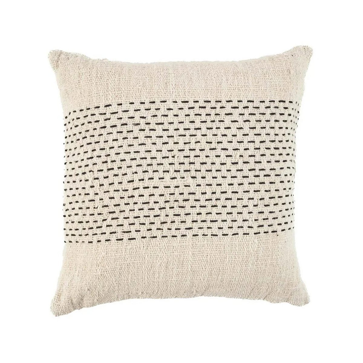Handmade cotton cushion cover 50×50 cm - natural black