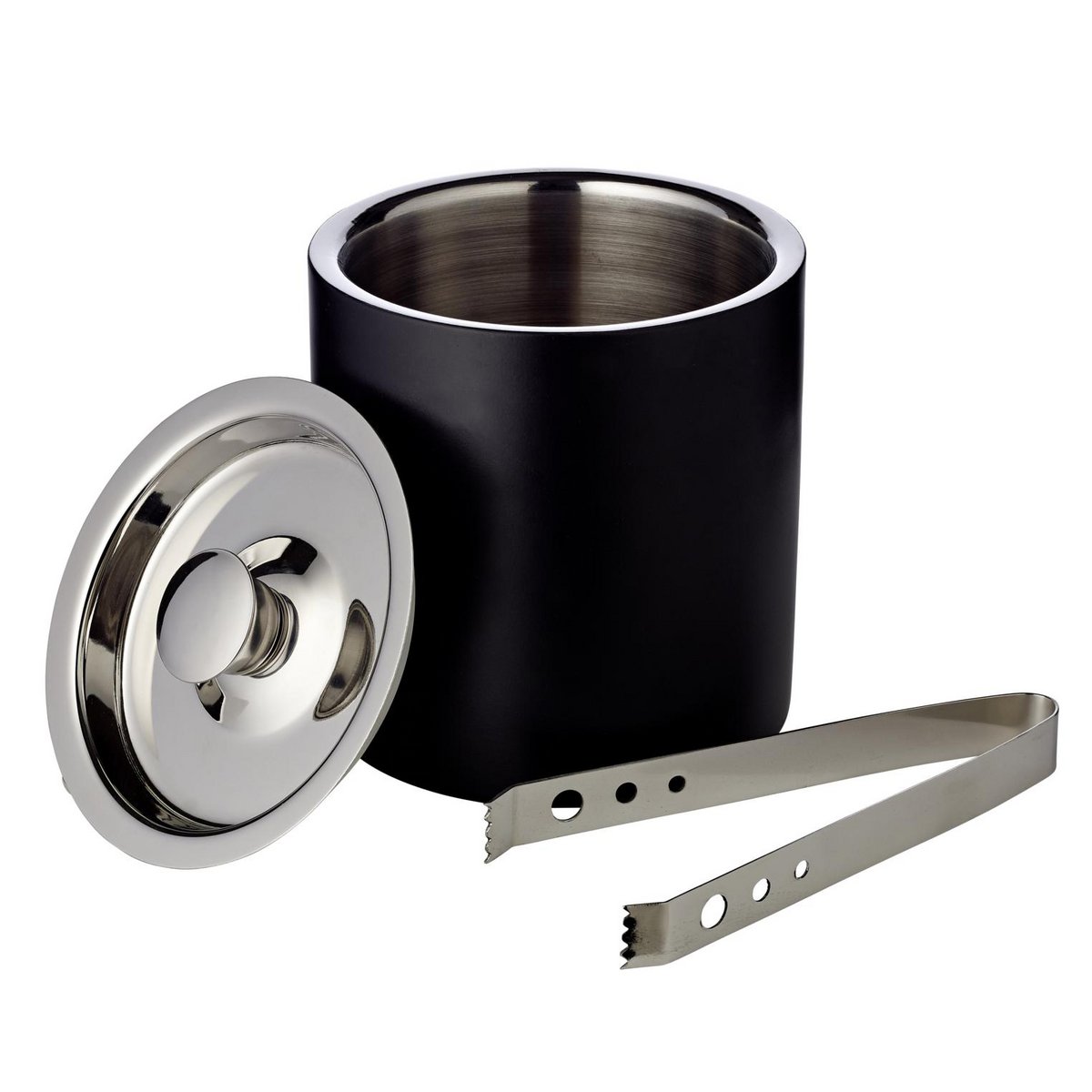 Stainless steel ice bucket Pearl, 16 cm - with lid and pliers