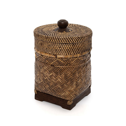 Rattan bathroom basket – natural brown
